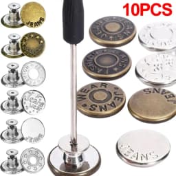 10Pcs/pack Jeans Waist Buttons 17mm Nail Free Adjustable Waist Extenders Buttons Detachable Clothing Pants Waist Buckle