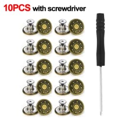 10Pcs/pack Jeans Waist Buttons 17mm Nail Free Adjustable Waist Extenders Buttons Detachable Clothing Pants Waist Buckle