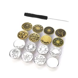 10Pcs/pack Jeans Waist Buttons 17mm Nail Free Adjustable Waist Extenders Buttons Detachable Clothing Pants Waist Buckle