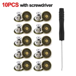 10Pcs/pack Jeans Waist Buttons 17mm Nail Free Adjustable Waist Extenders Buttons Detachable Clothing Pants Waist Buckle