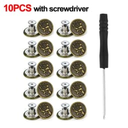 10Pcs/pack Jeans Waist Buttons 17mm Nail Free Adjustable Waist Extenders Buttons Detachable Clothing Pants Waist Buckle