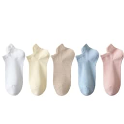 5 Pairs/Lot Socks women's Casual Breathable White Ankle Sock Summer Low Cut Thin Short No-Show Elastic Sox Calcetines