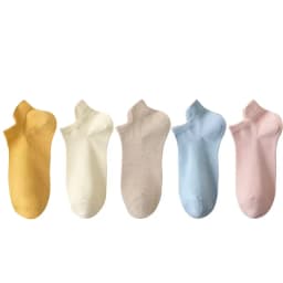 5 Pairs/Lot Socks women's Casual Breathable White Ankle Sock Summer Low Cut Thin Short No-Show Elastic Sox Calcetines