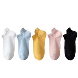 5 Pairs/Lot Socks women's Casual Breathable White Ankle Sock Summer Low Cut Thin Short No-Show Elastic Sox Calcetines