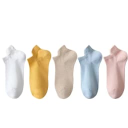 5 Pairs/Lot Socks women's Casual Breathable White Ankle Sock Summer Low Cut Thin Short No-Show Elastic Sox Calcetines