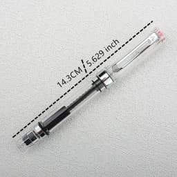 Lanbitou Transparent Fountain Pen Bent 1.0mm Hooded Nib Piston Filler Ink Pens for Writing School Office Supplies Stationery