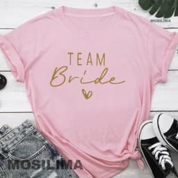 Women Cotton T Shirt Team Bride Bachelorette Party Shower Hen Party Bridesmaid Print T-Shirt 2024 Girls Wedding Female Tops