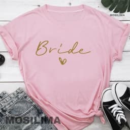 Women Cotton T Shirt Team Bride Bachelorette Party Shower Hen Party Bridesmaid Print T-Shirt 2024 Girls Wedding Female Tops