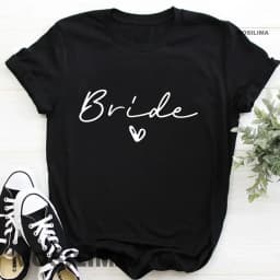 Women Cotton T Shirt Team Bride Bachelorette Party Shower Hen Party Bridesmaid Print T-Shirt 2024 Girls Wedding Female Tops