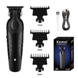 Kemei 2299 Professional Men's Hair/Beard Trimmer with Zero Gap Hair Clipper and T-Shaped Blade, Cordless Charging