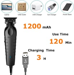 Kemei 2299 Professional Men's Hair/Beard Trimmer with Zero Gap Hair Clipper and T-Shaped Blade, Cordless Charging