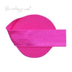 BRISTLEGRASS 2 5 10 50 100 Yard 1" 25mm Solid Shiny Fold Over Elastics Spandex Satin Bands Tape Headband Tutu Dress Sewing Trim