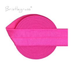 BRISTLEGRASS 2 5 10 50 100 Yard 1" 25mm Solid Shiny Fold Over Elastics Spandex Satin Bands Tape Headband Tutu Dress Sewing Trim
