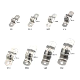NINDEJIN 2/10pcs U shape pipe clamps 5-100mm stainless steel two hole strap conduit tube clip water pipe plumbing saddle clamps