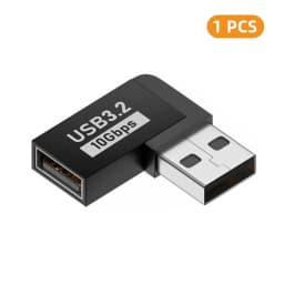 90 Degree USB 3.0 Male to Female Right Angle Extension Adapter USB Upward Elbow Adapter 10Gbps For Laptop PC Connector Converte