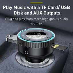 Baseus Car FM Transmitter 5.0 Bluetooth Car Charger Music Adapter 3.4A Dual USB MP3 Player Radio Handsfree Audio FM Modulato