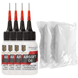 Airsoft Silicone Lubricant with Precision Needle Tip & Cleaning Wipes for Paintball GBB AEG O-Rings Petroleum-Free Oil 30ml Set