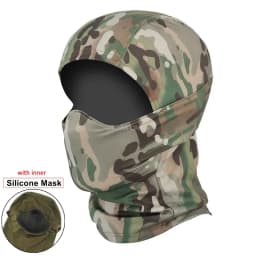 Tactical Mask Outdoor Balaclava Head Hood Silicone Half Face Windproof Headgear Airsoft Hunting CS Game Sunscreen Cap