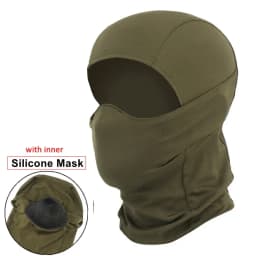 Tactical Mask Outdoor Balaclava Head Hood Silicone Half Face Windproof Headgear Airsoft Hunting CS Game Sunscreen Cap