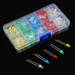 200 PCS,3mm 5mm,LED Diodes Assorted Kit,White Green Red Blue Yellow,LED Light Emitting Diode Electronic Kit,Indicator Lights