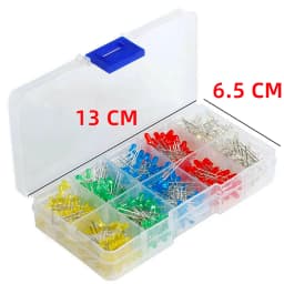 200 PCS,3mm 5mm,LED Diodes Assorted Kit,White Green Red Blue Yellow,LED Light Emitting Diode Electronic Kit,Indicator Lights