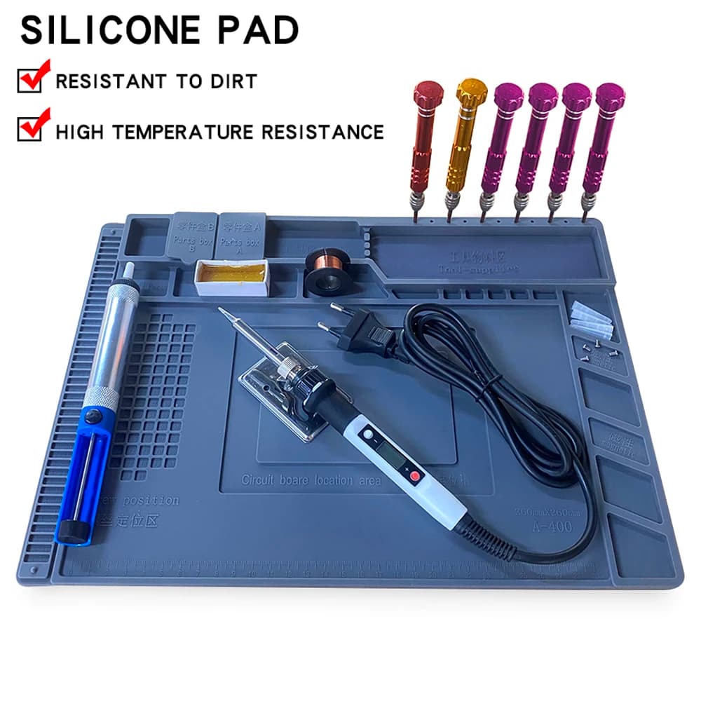 Silicone Soldering Mat Pad Desk Platform for Welding Station Iron Phone PC Repair Magnetic Heat Insulation No Lead S-160