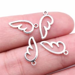 WYSIWYG 40pcs Charms 16x8mm Angel Wing Charms For Jewelry Making DIY Jewelry Findings 4 Colora Alloy Charms Pendant