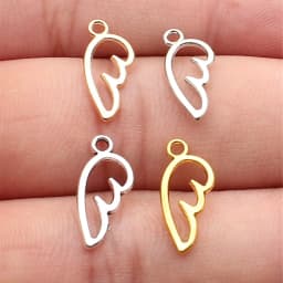 WYSIWYG 40pcs Charms 16x8mm Angel Wing Charms For Jewelry Making DIY Jewelry Findings 4 Colora Alloy Charms Pendant