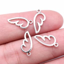 WYSIWYG 40pcs Charms 16x8mm Angel Wing Charms For Jewelry Making DIY Jewelry Findings 4 Colora Alloy Charms Pendant