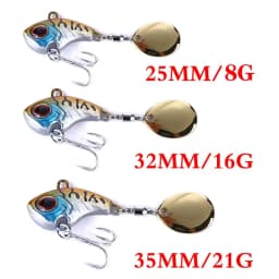 1Pcs Rotating Metal VIB vibration Bait Spinner Spoon Fishing Lures 8g/16g/21g Jigs Trout Wobbler Fishing Hard Baits Tackle Pesca
