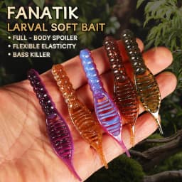 Supercontinent fanatik Lures 80mm/8pcs 55mm/15pcs Soft Lure Fishing Lures Soft Silicone Baits Larva soft bait