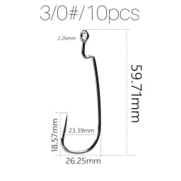 Supercontinent Offset with Big Rings Carbon Steel Crank Hooks Tackle Worm Hooks with Big Eyes Ring