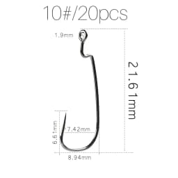 Supercontinent Offset with Big Rings Carbon Steel Crank Hooks Tackle Worm Hooks with Big Eyes Ring