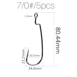 Supercontinent Offset with Big Rings Carbon Steel Crank Hooks Tackle Worm Hooks with Big Eyes Ring