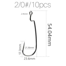 Supercontinent Offset with Big Rings Carbon Steel Crank Hooks Tackle Worm Hooks with Big Eyes Ring
