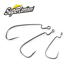Supercontinent Offset with Big Rings Carbon Steel Crank Hooks Tackle Worm Hooks with Big Eyes Ring