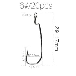 Supercontinent Offset with Big Rings Carbon Steel Crank Hooks Tackle Worm Hooks with Big Eyes Ring