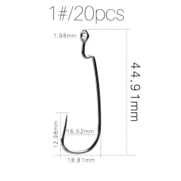 Supercontinent Offset with Big Rings Carbon Steel Crank Hooks Tackle Worm Hooks with Big Eyes Ring
