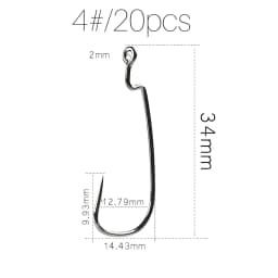 Supercontinent Offset with Big Rings Carbon Steel Crank Hooks Tackle Worm Hooks with Big Eyes Ring