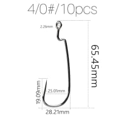 Supercontinent Offset with Big Rings Carbon Steel Crank Hooks Tackle Worm Hooks with Big Eyes Ring