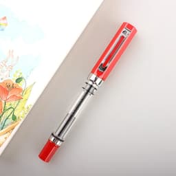 Lanbitou Transparent Fountain Pen Plastic F/EF/Hooded Nib Piston Filler Ink Pens for Writing School Office Supplies Stationery