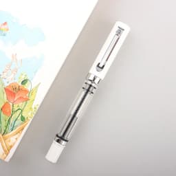 Lanbitou Transparent Fountain Pen Plastic F/EF/Hooded Nib Piston Filler Ink Pens for Writing School Office Supplies Stationery