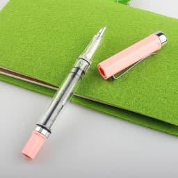Lanbitou Transparent Fountain Pen Plastic F/EF/Hooded Nib Piston Filler Ink Pens for Writing School Office Supplies Stationery