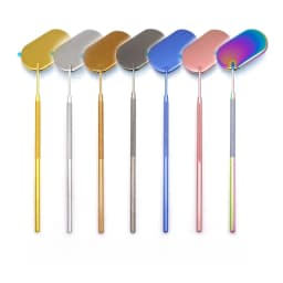 1 Pc Multi Colors Stainless Steel Multifunction Checking Oval Lash Mirror Eyelashes Extension Beauty Makeup Portable Mirror Tool