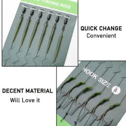 6pcs Carp Fishing Hair Rigs Ready Made Carp Fishing Hook Size 2#4#6#8 Fishing Tackle Equipment Accessories Pesca
