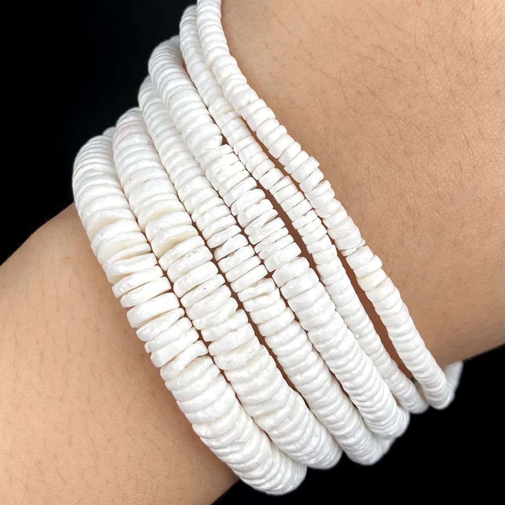 Natural White Shell Mother Of Pearl Seashell Round Shape Spacer Beads For Jewelry Making DIY Bracelet Necklace Handmade 4/6/8mm