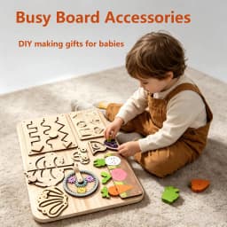 Montessori Busy Board Toys For Children Educational Games DIY Busy Board Parts Wooden Toys Sensory Board Games Puzzles For Kids