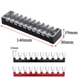 1pcs 25A 600V Dual Row Strip Electrical Screw Terminal Block Fence Screw Ribbon Wire Connector 3/4/5/6/8/10/12 Position