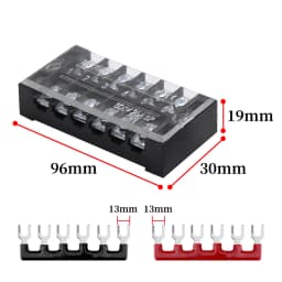 1pcs 25A 600V Dual Row Strip Electrical Screw Terminal Block Fence Screw Ribbon Wire Connector 3/4/5/6/8/10/12 Position