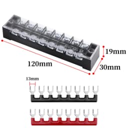 1pcs 25A 600V Dual Row Strip Electrical Screw Terminal Block Fence Screw Ribbon Wire Connector 3/4/5/6/8/10/12 Position